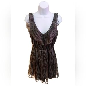 Charlotte Russe Black and Gray Patterned Top